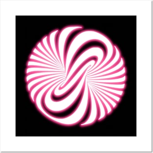 Glow Pink Neon Twisted Zebra Optical Illusion Hyper Loop Posters and Art